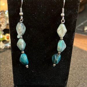 Elegant Blue and Silver Dangle Earrings